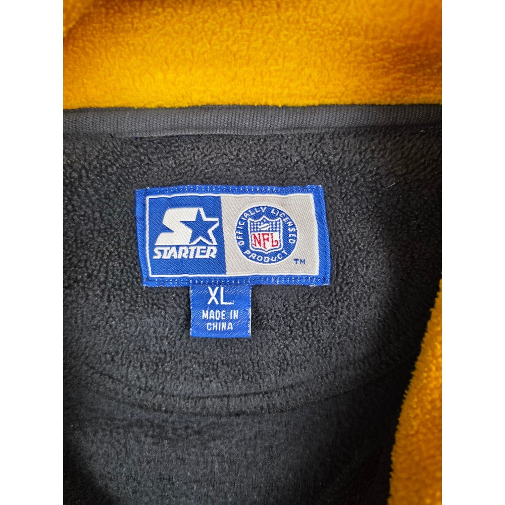 Vintage Starter Pittsburgh Steelers Quarter Zip Fleece Mens XL Black NFL - Picture 3 of 9